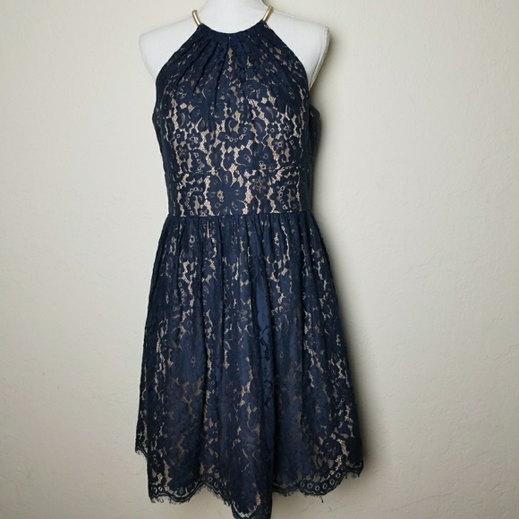 Eliza J Halter Shirred Necklace Dress - Picture 3 of 8
